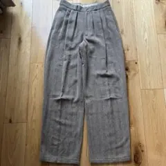 00s　ウール　ワイドスラックス　極太　ネップ　ヘリンボーン　ドレープ　タックのサムネイル