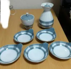 小鉢 小皿 陶器 ブルーチェック