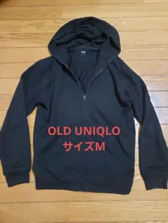 最終値下げ　OLD UNIQLO ジップアップパーカー　M 　黒　短丈