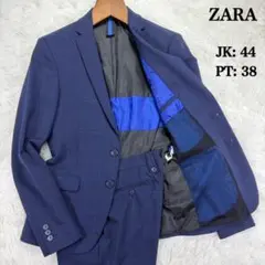 ZARA ザラ セットアップスーツ ウィンドーペン ネイビー 44 38 S M
