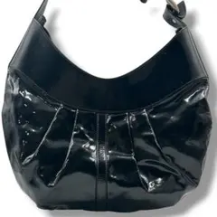 BVLGARI Patent Leather Hobo Bag Blackのサムネイル