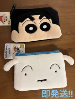 韓国ダイソー クレヨンしんちゃん　シロ　ポーチセット　韓国　ふわふわポーチ