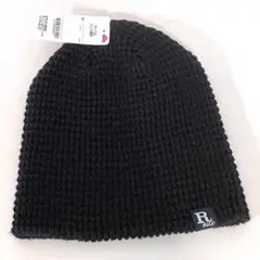 ワッフルニット帽 ブラック 黒 トップバリュ イオン シンプル レディースのサムネイル