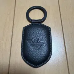 EMPORIO ARMANI キーリング ブラック レザー