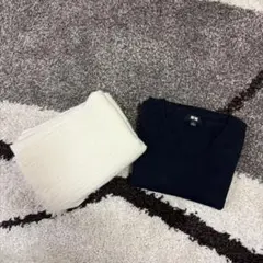 ユニクロ　VネックセーターS カシミヤマフラー