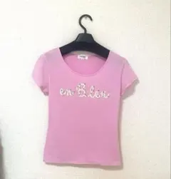 週末お値下げ　ランバンオンブルー　半袖Tシャツ ピンク ロゴ　Mのサムネイル