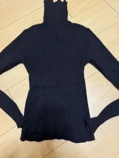 GRL 黒 リブ編み タートルネック M