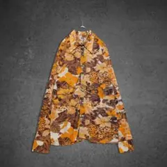 ヴィンテージ 古着 花柄 柄シャツ イエロー 黄 総柄 モード