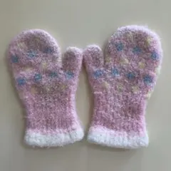 キッズ用ドット模様手袋 ピンク