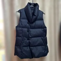 ネイビー ダウンベスト ショールカラー