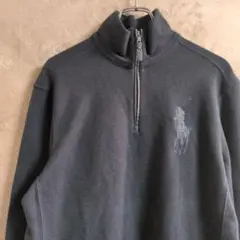i*ー様 00s ラルフローレン　ビッグポニー　ブラック　ハーフジップ　スウェッ