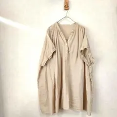 Spick & Spanコットンリネンギャザーフレンチスリーブシャツのサムネイル