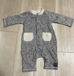 グレー フリースロンパース 2ポケット