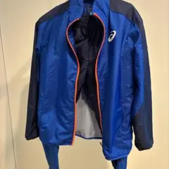 ASICS ウィンドブレーカー Lサイズ 青