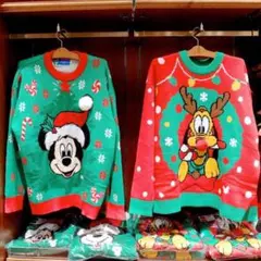 ディズニー　リルリンリン　ミッキー　プルート　　サンタ　クリスマス　セーター