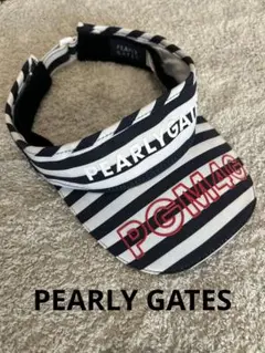 【美品】PEARLY GATES ストライプバイザー