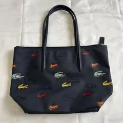 LACOSTE ロゴプリント トートバッグ ネイビー