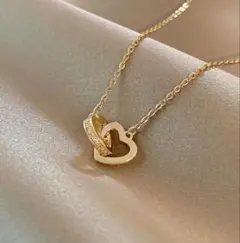 ハート型ゴールドメッキネックレス