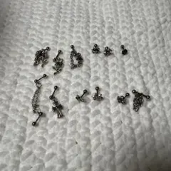 シルバーピアスセット クロス 花