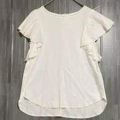 ミッシェルクラン　フリルスリーブカットソー　白　38 / M