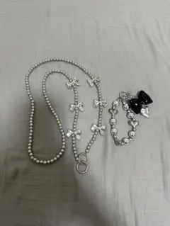 スマホショルダーストラップ スマホチェーン キーホルダー シルバー