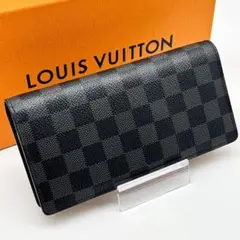 ルイヴィトン ダミエ グラフィット ポルトフォイユ ブラザ 長財布 黒 折り財布