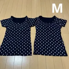 新品未使用パット付きTシャツネイビーM2枚セットブラトップノンワイヤー