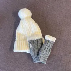 ニット帽と指なし手袋セット