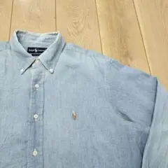 US古着シャツ ラルフローレン Ralph Lauren ライトブルー XL