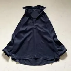【美品】INDIVI リネンスキッパーシャツ ハーフボタン プルオーバー 42のサムネイル
