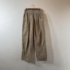 GU コーデュロイシェフパンツ　メンズ　S カーキ系　ウエストゴム　腰紐あり