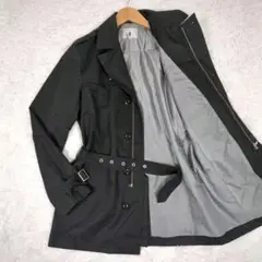 美品【超希少サイズ XL】タケオキクチ　トレンチコート　フォーマル　ブラック