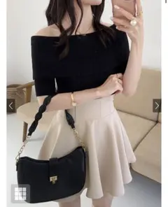 インパン裏地付きコルセット風フレアミニスカート