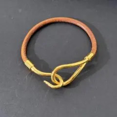 HERMÈS エルメス ジャンボ ブレスレット ゴールド×ブラウン