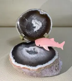 トレジャー瑪瑙 ドゥルージーアゲート 聚宝盆 雪模様 トルマリン共生 シュガー