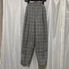 GU チェック柄 カジュアルパンツ グレー