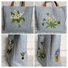 ☆クッキー様専用です①☆　四面刺繍のトートバッグ