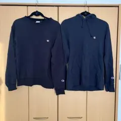 Champion ブラック パーカーとトレーナーの2点セット