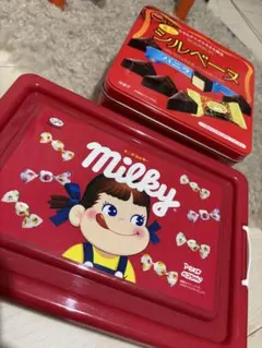 不二家 Milky ペコちゃん シルベーヌ　景品　収納ケース 缶セット　中身なしのサムネイル