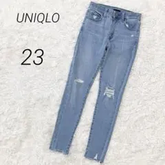 ユニクロ UNIQLO ウルトラストレッチスキニーハイライズジーンズ ダメージ