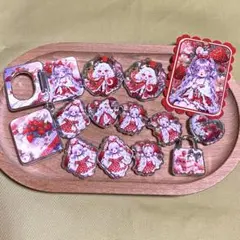 匿名発送 ポプマ いちごSPちゃんスカルパンダ銀メッキビーズ&浮き彫りプレート①