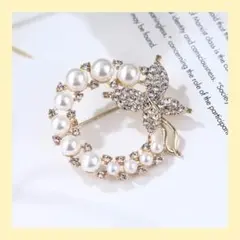 パールブローチ 蝶 リース 卒業式 入学式 セレモニー結婚式 レディースゴールド