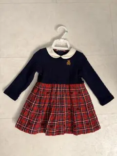 miki house ワンピース ネイビー 赤チェック