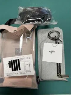 ajew スマホケース ショルダーストラップ付き 新品未使用品　マルチ　ブルー
