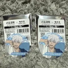 呪術廻戦　極楽湯　じゅじゅやすみ　五条悟　缶バッジ等身　2点セット
