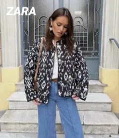 ZARAザラプリントキルティングジャケットM