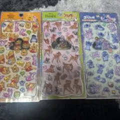 （正規品）プチドロステッカー　ディズニー　バンビ　プー　スティッチ　まとめ売り