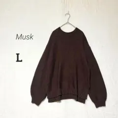 【Musk】良品☘️ウール混 袖ボリューム 長袖ニットプルオーバー クルーネック