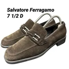 Salvatore Ferragamo ビット 7 1/2 約24.5 ブラウン