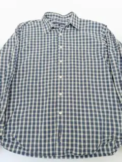 チェックシャツ メンズ XL ネイビー 長袖 大きめ ゆるだぼ 春秋 古着